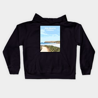 Polzeath Cornwall. Cornish gift. Kernow fishing harbour Kids Hoodie